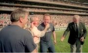 30 July 1995; Dublin manager Dr Pat O'Neill, third from left, celebrates following the Bank of Ireland Leinster Senior Football Championship Final match between Dublin and Meath at Croke Park in Dublin. Photo by Ray McManus/Sportsfile