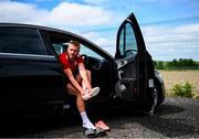 8 June 2020; Conor Clifford changes from his boots in his car following a Derry City training session at Aileach FC in Burnfoot, Donegal. Following approval from the Football Association of Ireland and the Irish Government, the four European qualified SSE Airtricity League teams resumed collective training. On March 12, the FAI announced the cessation of all football under their jurisdiction upon directives from the Irish Government, the Department of Health and UEFA, due to the outbreak of the Coronavirus (COVID-19) pandemic. Photo by Stephen McCarthy/Sportsfile