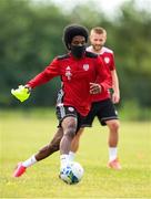 8 June 2020; Walter Figueira during a Derry City training session at Aileach FC in Burnfoot, Donegal. Following approval from the Football Association of Ireland and the Irish Government, the four European qualified SSE Airtricity League teams resumed collective training. On March 12, the FAI announced the cessation of all football under their jurisdiction upon directives from the Irish Government, the Department of Health and UEFA, due to the outbreak of the Coronavirus (COVID-19) pandemic. Photo by Stephen McCarthy/Sportsfile