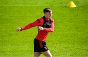 8 June 2020; Daniel Grant warms up during a Bohemian FC training session at Dalymount Park in Dublin. Following approval from the Football Association of Ireland and the Irish Government, the four European qualified SSE Airtricity League teams resumed collective training. On March 12, the FAI announced the cessation of all football under their jurisdiction upon directives from the Irish Government, the Department of Health and UEFA, due to the outbreak of the Coronavirus (COVID-19) pandemic. Photo by Sam Barnes/Sportsfile