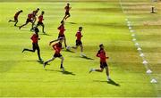 8 June 2020; Bohemians players warm up during a Bohemian FC training session at Dalymount Park in Dublin. Following approval from the Football Association of Ireland and the Irish Government, the four European qualified SSE Airtricity League teams resumed collective training. On March 12, the FAI announced the cessation of all football under their jurisdiction upon directives from the Irish Government, the Department of Health and UEFA, due to the outbreak of the Coronavirus (COVID-19) pandemic. Photo by Sam Barnes/Sportsfile