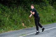 8 June 2020; Shane Dennehy of Bweeng during his match against Donncha Spillane of Ballinagree in the North Cork Boys U16 Road Bowling Championships at Kilcorney, Cork. Road Bowling in the Republic of Ireland has been allowed to resume from June 8 under the Irish Government’s Roadmap for Reopening of Society and Business following strict protocols of social distancing and hand sanitisation among other measures allowing it to return in a phased manner. Photo by Piaras Ó Mídheach/Sportsfile