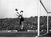 24 May 1964; England goalkeeper Tony Waiter, Blackpool, collects a dropping ball during the game. International Friendly, Republic of Ireland v England, Dalymount Park, Dublin. Photo by Connolly Collection/Sportsfile
