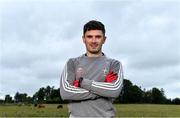 10 June 2020; David Hyland poses for a portrait before a training session with his Athy and Kildare team-mates Kevin Feely and Niall Kelly at a community pitch in Athy, Kildare. Following restrictions imposed by the Irish Government and the Health Service Executive in an effort to contain the spread of the Coronavirus (COVID-19) pandemic, all GAA facilities closed on March 25. Pitches are due to fully open to club members for training on June 29, and club matches provisionally due to start on July 31 with intercounty matches due to to take place no sooner that October 17. Photo by Piaras Ó Mídheach/Sportsfile