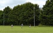 10 June 2020; Athy and Kildare team-mates, from left, David Hyland, Kevin Feely and Niall Kelly during a training session at a community pitch in Athy, Kildare. Following restrictions imposed by the Irish Government and the Health Service Executive in an effort to contain the spread of the Coronavirus (COVID-19) pandemic, all GAA facilities closed on March 25. Pitches are due to fully open to club members for training on June 29, and club matches provisionally due to start on July 31 with intercounty matches due to to take place no sooner that October 17. Photo by Piaras Ó Mídheach/Sportsfile