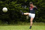 10 June 2020; Niall Kelly during a training session with his Athy and Kildare team-mates Kevin Feely and David Hyland at a community pitch in Athy, Kildare. Following restrictions imposed by the Irish Government and the Health Service Executive in an effort to contain the spread of the Coronavirus (COVID-19) pandemic, all GAA facilities closed on March 25. Pitches are due to fully open to club members for training on June 29, and club matches provisionally due to start on July 31 with intercounty matches due to to take place no sooner that October 17. Photo by Piaras Ó Mídheach/Sportsfile