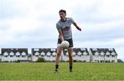 10 June 2020; David Hyland during a training session with his Athy and Kildare team-mates Kevin Feely and Niall Kelly at a community pitch in Athy, Kildare. Following restrictions imposed by the Irish Government and the Health Service Executive in an effort to contain the spread of the Coronavirus (COVID-19) pandemic, all GAA facilities closed on March 25. Pitches are due to fully open to club members for training on June 29, and club matches provisionally due to start on July 31 with intercounty matches due to to take place no sooner that October 17. Photo by Piaras Ó Mídheach/Sportsfile
