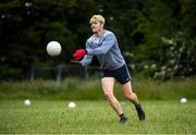 10 June 2020; Kevin Feely during a training session with his Athy and Kildare team-mates David Hyland and Niall Kelly at a community pitch in Athy, Kildare. Following restrictions imposed by the Irish Government and the Health Service Executive in an effort to contain the spread of the Coronavirus (COVID-19) pandemic, all GAA facilities closed on March 25. Pitches are due to fully open to club members for training on June 29, and club matches provisionally due to start on July 31 with intercounty matches due to to take place no sooner that October 17. Photo by Piaras Ó Mídheach/Sportsfile