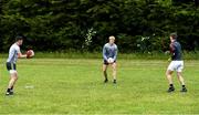 10 June 2020; Athy and Kildare team-mates, from left, David Hyland, Kevin Feely and Niall Kelly during a training session at a community pitch in Athy, Kildare. Following restrictions imposed by the Irish Government and the Health Service Executive in an effort to contain the spread of the Coronavirus (COVID-19) pandemic, all GAA facilities closed on March 25. Pitches are due to fully open to club members for training on June 29, and club matches provisionally due to start on July 31 with intercounty matches due to to take place no sooner that October 17. Photo by Piaras Ó Mídheach/Sportsfile