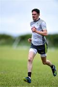 10 June 2020; David Hyland during a training session with his Athy and Kildare team-mates Kevin Feely and Niall Kelly at a community pitch in Athy, Kildare. Following restrictions imposed by the Irish Government and the Health Service Executive in an effort to contain the spread of the Coronavirus (COVID-19) pandemic, all GAA facilities closed on March 25. Pitches are due to fully open to club members for training on June 29, and club matches provisionally due to start on July 31 with intercounty matches due to to take place no sooner that October 17. Photo by Piaras Ó Mídheach/Sportsfile