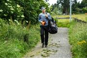 10 June 2020; Kevin Feely arrives for a training session with his Athy and Kildare team-mates David Hyland and Niall Kelly at a community pitch in Athy, Kildare. Following restrictions imposed by the Irish Government and the Health Service Executive in an effort to contain the spread of the Coronavirus (COVID-19) pandemic, all GAA facilities closed on March 25. Pitches are due to fully open to club members for training on June 29, and club matches provisionally due to start on July 31 with intercounty matches due to to take place no sooner that October 17. Photo by Piaras Ó Mídheach/Sportsfile