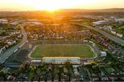 11 June 2020; A general view of Casement Park in Belfast, Northern Ireland. Located on Andersonstown Road in the west of the city, Casement Park serves as the home ground of the Antrim football and hurling teams. The stadium is currently closed and in a state of dereliction, with redevelopment plans pending now for several years. Photo by Stephen McCarthy/Sportsfile