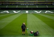 14 June 2020; Majella Smyth, Head Groundsman, Aviva Stadium, poses for a portrait in the Aviva Stadium in Dublin. Monday 15 June 2020 was the scheduled date for the opening game in Dublin of UEFA EURO 2020, the Group E opener between Poland and Play-off B Winner. UEFA EURO 2020, to be held in 12 European cities across 12 UEFA countries, was originally scheduled to take place from 12 June to 12 July 2020. On 17 March 2020, UEFA announced that the tournament would be delayed by a year due to the COVID-19 pandemic in Europe, and proposed it take place from 11 June to 11 July 2021. Photo by Stephen McCarthy/Sportsfile