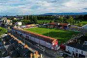 2 May 2020; An aerial view of Tolka Park, home of Shelbourne Football Club, in Drumcondra, Dublin. Photo by Ramsey Cardy/Sportsfile