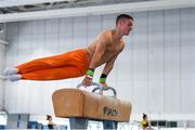15 June 2020; Team Ireland gymnast Rhys McClenaghan during his return to the National Gymnastics Training Centre in the Sport Ireland Campus in Dublin. Seven high-performance Gymnastics Ireland gymnasts plus support staff have been approved for return to training under Sport Ireland and the Irish Government’s Roadmap for Reopening of Society and Business following strict protocols of social distancing and hand sanitisation among other measures allowing it to return in a phased manner, having been suspended since March due to the Irish Government's efforts to contain the spread of the Coronavirus (COVID-19) pandemic. Photo by Ramsey Cardy/Sportsfile