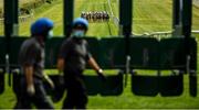 15 June 2020; A view of the field during the www.roscommonracecourse.ie Handicap at Roscommon Racecourse in Roscommon. Horse racing has been allowed to resume from June 8 under the Irish Government’s Roadmap for Reopening of Society and Business following strict protocols of social distancing and hand sanitisation among others allowing it to return in a phased manner, having been suspended from March 25 due to the Irish Government's efforts to contain the spread of the Coronavirus (COVID-19) pandemic. Photo by Seb Daly/Sportsfile