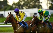 15 June 2020; Indicative Vote, left, with Gary Carroll up, races alongside Longclaw, with Leigh Roche up, on their way to winning the Irish Stallion Farms EBF Median Auction (C & G) Maiden at Roscommon Racecourse in Roscommon. Horse racing has been allowed to resume from June 8 under the Irish Government’s Roadmap for Reopening of Society and Business following strict protocols of social distancing and hand sanitisation among others allowing it to return in a phased manner, having been suspended from March 25 due to the Irish Government's efforts to contain the spread of the Coronavirus (COVID-19) pandemic. Photo by Seb Daly/Sportsfile