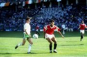 17 June 1990; Andy Townsend of Republic of Ireland in action against Hani Ramzy of Egypt during the FIFA World Cup 1990 Group F match between Republic of Ireland and Egypt at Stadio La Favorita in Palermo, Italy. Photo by Ray McManus/Sportsfile