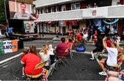 17 June 2020; NOW TV surprised Liverpool superfan Sean McCabe (11) and the residents of Canon Mooney Gardens in Ringsend with a special message from Liverpool legend Jamie Carragher. To show its appreciation for their enduring community spirit, NOW TV also gifted all residents with NOW TV Sky Sports Passes so that they can watch the returning football games. Premier League action returns with a double-header today and all the action is available to stream on NOW TV. Pictured at a movie night where the message from Jamie was played are Canon Mooney Gardens residents. Photo by Sam Barnes/Sportsfile