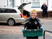 17 June 2020; Grainne O'Neill, a member of St. Canice’s GAA Club in Dungiven, Derry, delivers hot dinners to members of the local community, as GAA clubs nationwide help out their local communities during restrictions imposed by the Irish and British Governments in an effort to contain the spread of the Coronavirus (COVID-19) pandemic. GAA facilities reopened on Monday June 8 for the first time since March 25 with club matches provisionally due to start on July 31 and intercounty matches due to to take place no sooner that October 17. Photo by Stephen McCarthy/Sportsfile