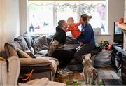 17 June 2020; Professional boxer and member of An Garda Síochána Niall Kennedy with his wife Niamh and son MJ at their home in Gorey, Wexford, before leaving for work at Wicklow Garda Station. Photo by Stephen McCarthy/Sportsfile