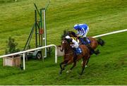 17 June 2020; Mirann, left, with Ben Coen up, pass the post to win the MansionBet's Paid As A Winner If Your Horse Finishes 2nd In The First Race At Royal Ascot Handicap ahead of second place Lethal Power, with Billy Lee up, at Gowran Park Racecourse in Kilkenny. Horse racing has been allowed to resume on June 8 under the Irish Government’s Roadmap for Reopening of Society and Business following strict protocols of social distancing and hand sanitisation among others allowing it to return in a phased manner, having been suspended from March 25 due to the Irish Government's efforts to contain the spread of the Coronavirus (COVID-19) pandemic.  Photo by Matt Browne/Sportsfile