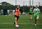 19 June 2020; Áine O'Gorman, left, and Niamh Farrelly during a Peamount United squad training session in Greenogue in Newcastle, Dublin. Following approval from the Football Association of Ireland and the Irish Government, a number of national league teams have been allowed to resume collective training. On March 12, the FAI announced the cessation of all football under their jurisdiction upon directives from the Irish Government, the Department of Health and UEFA, in an effort to contain the spread of the Coronavirus (COVID-19) pandemic. Photo by David Fitzgerald/Sportsfile
