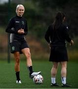 19 June 2020; Stephanie Roche, left, and Naima Chemaou during a Peamount United squad training session in Greenogue in Newcastle, Dublin. Following approval from the Football Association of Ireland and the Irish Government, a number of national league teams have been allowed to resume collective training. On March 12, the FAI announced the cessation of all football under their jurisdiction upon directives from the Irish Government, the Department of Health and UEFA, in an effort to contain the spread of the Coronavirus (COVID-19) pandemic. Photo by David Fitzgerald/Sportsfile