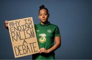 21 June 2020; Republic of Ireland and Brighton & Hove Albion soccer player Rianna Jarrett in Citywest, Dublin. To The New Generation is a series of portraits of Black athletes in Ireland, representing their communities and families, and in some instances Ireland, in a variety of sports, including athletics, basketball, GAA, rugby and soccer. Their stories reflect a contemporary and multicultural Ireland and Ireland’s place in the world, moving more and more from an emigrant nation to an immigrant nation offering hope and a life to many people from beyond our shores. Photo by Ramsey Cardy/Sportsfile