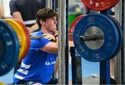 22 June 2020; Ryan Baird during a Leinster rugby gym session at UCD in Dublin. Rugby teams have been approved for return of restricted training under IRFU and the Irish Government’s Roadmap for Reopening of Society and Business following strict protocols of social distancing and hand sanitisation among other measures allowing it to return in a phased manner, having been suspended since March due to the Irish Government's efforts to contain the spread of the Coronavirus (COVID-19) pandemic. Photo by Conor Sharkey for Leinster Rugby via Sportsfile