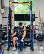 22 June 2020; Hugo Keenan during a Leinster rugby gym session at UCD in Dublin. Rugby teams have been approved for return of restricted training under IRFU and the Irish Government’s Roadmap for Reopening of Society and Business following strict protocols of social distancing and hand sanitisation among other measures allowing it to return in a phased manner, having been suspended since March due to the Irish Government's efforts to contain the spread of the Coronavirus (COVID-19) pandemic. Photo by Marcus Ó Buachalla for Leinster Rugby via Sportsfile