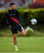 23 June 2020; Jordan Flores during a Dundalk training session at Oriel Park in Dundalk, Louth. Following approval from the Football Association of Ireland and the Irish Government, the four European qualified SSE Airtricity League teams resumed collective training. On March 12, the FAI announced the cessation of all football under their jurisdiction upon directives from the Irish Government, the Department of Health and UEFA, due to the outbreak of the Coronavirus (COVID-19) pandemic. Photo by Ben McShane/Sportsfile