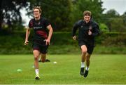 23 June 2020; Taner Dogan, left, and Josh Gatt during a Dundalk training session at Oriel Park in Dundalk, Louth. Following approval from the Football Association of Ireland and the Irish Government, the four European qualified SSE Airtricity League teams resumed collective training. On March 12, the FAI announced the cessation of all football under their jurisdiction upon directives from the Irish Government, the Department of Health and UEFA, due to the outbreak of the Coronavirus (COVID-19) pandemic. Photo by Ben McShane/Sportsfile