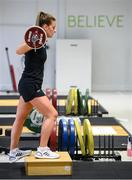 23 June 2020; Republic of Ireland international Chloe Mustaki during a rehabilitation session at the Sport Ireland Campus in Dublin following an ACL operation after picking up an injury during a Republic of Ireland women's team training session in March. Photo by Stephen McCarthy/Sportsfile