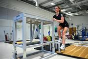 23 June 2020; Republic of Ireland international Chloe Mustaki during a rehabilitation session at the Sport Ireland Campus in Dublin following an ACL operation after picking up an injury during a Republic of Ireland women's team training session in March. Photo by Stephen McCarthy/Sportsfile