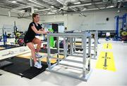 23 June 2020; Republic of Ireland international Chloe Mustaki during a rehabilitation session at the Sport Ireland Campus in Dublin following an ACL operation after picking up an injury during a Republic of Ireland women's team training session in March. Photo by Stephen McCarthy/Sportsfile