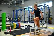 23 June 2020; Republic of Ireland international Chloe Mustaki during a rehabilitation session at the Sport Ireland Campus in Dublin following an ACL operation after picking up an injury during a Republic of Ireland women's team training session in March. Photo by Stephen McCarthy/Sportsfile