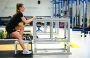 23 June 2020; Republic of Ireland international Chloe Mustaki during a rehabilitation session at the Sport Ireland Campus in Dublin following an ACL operation after picking up an injury during a Republic of Ireland women's team training session in March. Photo by Stephen McCarthy/Sportsfile