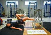 23 June 2020; Republic of Ireland international Chloe Mustaki during a rehabilitation session at the Sport Ireland Campus in Dublin following an ACL operation after picking up an injury during a Republic of Ireland women's team training session in March. Photo by Stephen McCarthy/Sportsfile