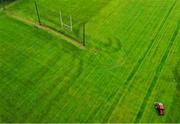 23 June 2020; Groundsman Mick Kelly prepares the pitch at Daniel Graham Memorial Park in Ardclough GAA, Kildare. Following restrictions imposed by the Irish Government and the Health Service Executive in an effort to contain the spread of the Coronavirus (COVID-19) pandemic, all GAA facilities closed on March 25. Pitches are due to fully open to club members for training on June 24, and club matches provisionally due to start on July 31 with intercounty matches due to to take place no sooner that October 17. Photo by Piaras Ó Mídheach/Sportsfile