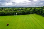 23 June 2020; Groundsman Mick Kelly prepares the pitch at Daniel Graham Memorial Park in Ardclough GAA, Kildare. Following restrictions imposed by the Irish Government and the Health Service Executive in an effort to contain the spread of the Coronavirus (COVID-19) pandemic, all GAA facilities closed on March 25. Pitches are due to fully open to club members for training on June 24, and club matches provisionally due to start on July 31 with intercounty matches due to to take place no sooner that October 17. Photo by Piaras Ó Mídheach/Sportsfile