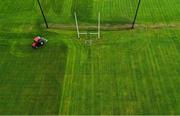 23 June 2020; Groundsman Mick Kelly prepares the pitch at Daniel Graham Memorial Park in Ardclough GAA, Kildare. Following restrictions imposed by the Irish Government and the Health Service Executive in an effort to contain the spread of the Coronavirus (COVID-19) pandemic, all GAA facilities closed on March 25. Pitches are due to fully open to club members for training on June 24, and club matches provisionally due to start on July 31 with intercounty matches due to to take place no sooner that October 17. Photo by Piaras Ó Mídheach/Sportsfile