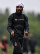 23 June 2020; Nathan Oduwa during a Dundalk training session at Oriel Park in Dundalk, Louth. Following approval from the Football Association of Ireland and the Irish Government, the four European qualified SSE Airtricity League teams resumed collective training. On March 12, the FAI announced the cessation of all football under their jurisdiction upon directives from the Irish Government, the Department of Health and UEFA, due to the outbreak of the Coronavirus (COVID-19) pandemic. Photo by Ben McShane/Sportsfile