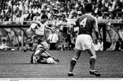 25 June 1990; Gheorghe Hagi of Romania is tackled by Paul McGrath of Republic of Ireland during the FIFA World Cup 1990 Round of 16 match between Republic of Ireland and Romania at the Stadio Luigi Ferraris in Genoa, Italy. Photo by Ray McManus/Sportsfile