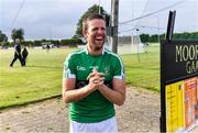 24 June 2020; Cian O'Connor applies hand sanitiser before a Moorefield Senior Football Squad training session at Moorefield GAA club in Newbridge, Kildare. Following approval from the GAA and the Irish Government, the GAA released its safe return to play protocols, allowing pitches to be opened for non contact training on 24 June and for training and challenge games to resume from 29 June. On March 25, the GAA announced the cessation of all GAA activities and closures of all GAA facilities under their jurisdiction upon directives from the Irish Government in an effort to contain the Coronavirus (COVID-19) pandemic. Photo by Piaras Ó Mídheach/Sportsfile