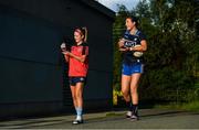 24 June 2020; Siobhán Killeen, left, and Niamh Hetherton sanitise their hands on their arrival to a Clontarf GAA Club training session at St Anne's Park in Clontarf, Dublin. Following approval from the GAA and the Irish Government, the GAA released its safe return to play protocols, allowing pitches to be opened for non contact training on 24 June and for training and challenge games to resume from 29 June. On March 25, the GAA announced the cessation of all GAA activities and closures of all GAA facilities under their jurisdiction upon directives from the Irish Government in an effort to contain the Coronavirus (COVID-19) pandemic. Photo by David Fitzgerald/Sportsfile