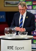 26 June 2020; Chairman of the Munster Council of the GAA Liam Lenihan during the Munster Championship Draws at Leinster Council offices on Mountmellick Road in Portlaoise, Laois. The GAA have announced that inter-county fixtures will resume with the final rounds of the Allianz Leagues on 17/18 October and the Munster and Leinster Hurling Championships on 24/25 October and Provincial Football Championships on weekend of 31October/1 November culminating with the All-Ireland Senior Hurling and Football Finals in December. On March 25, the GAA announced the cessation of all GAA activities and closures of all GAA facilities under their jurisdiction upon directives from the Irish Government in an effort to contain the Coronavirus (COVID-19) pandemic. Photo by Brendan Moran/Sportsfile