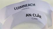 26 June 2020; The Clare and Limerick team name are seen during the Munster Hurling Championship Draw at Leinster Council offices on Mountmellick Road in Portlaoise, Laois. The GAA have announced that inter-county fixtures will resume with the final rounds of the Allianz Leagues on 17/18 October and the Munster and Leinster Hurling Championships on 24/25 October and Provincial Football Championships on weekend of 31October/1 November culminating with the All-Ireland Senior Hurling and Football Finals in December. On March 25, the GAA announced the cessation of all GAA activities and closures of all GAA facilities under their jurisdiction upon directives from the Irish Government in an effort to contain the Coronavirus (COVID-19) pandemic. Photo by Brendan Moran/Sportsfile