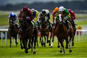 26 June 2020; Music To My Ears, right, with Wayne Lordan up, on their way to winning the TRM Fillies Handicap ahead of eventual second place Siamese, left, with Ben Martin Coen up, during day one of the Dubai Duty Free Irish Derby Festival at The Curragh Racecourse in Kildare. Horse Racing continues behind closed doors following strict protocols having been suspended from March 25 due to the Irish Government's efforts to contain the spread of the Coronavirus (COVID-19) pandemic. Photo by Harry Murphy/Sportsfile