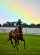 27 June 2020; Big Baby Bull, with Joey Sheridan up, goes to post prior to the Dubai Duty Free Millennium Millionaire Handicap during day two of the Dubai Duty Free Irish Derby Festival at The Curragh Racecourse in Kildare. Horse Racing continues behind closed doors following strict protocols having been suspended from March 25 due to the Irish Government's efforts to contain the spread of the Coronavirus (COVID-19) pandemic. Photo by Seb Daly/Sportsfile